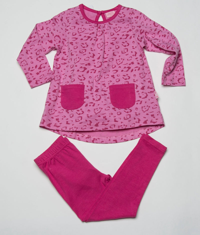Girls Printed Tunic & Legging Set - Pink Leopard (2-6yrs) (PK6) T4176
