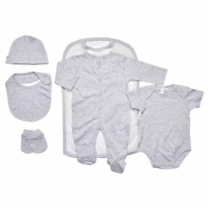 Unisex Baby 5pc Gift Set - Plain Grey (PK6) (0-6m) 45JTC9397