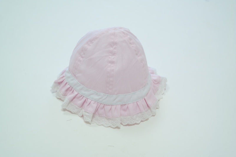 Girls Frill Hat With Net Trim -  (0-6 Months)  0117 - Kidswholesale.co.uk