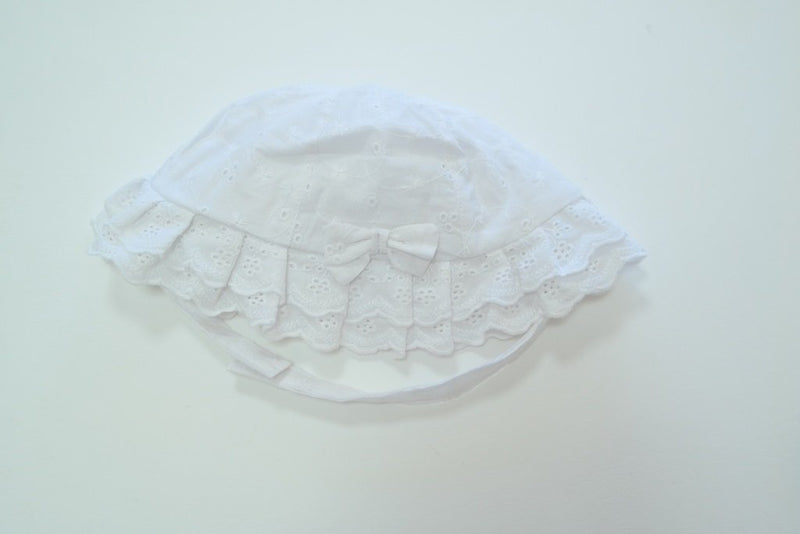 Baby Girls Broad Anglais Hat With Bow (0-6 Months) 0165 - Kidswholesale.co.uk