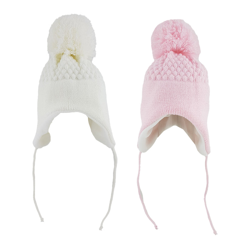 Baby Girls Honeycomb Knit Nepalese Hat (0-6 MONTHS) (Pk12) 6157