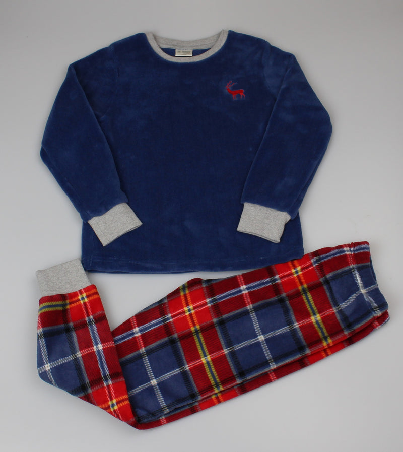 Boys Fleece Pyjama Set Check 7 12yrs PK6 WF6827
