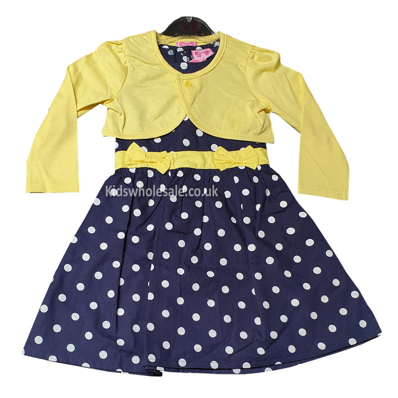 Polka Dots Dress & Bolero Set (2-7 Years) P16114 - Kidswholesale.co.uk