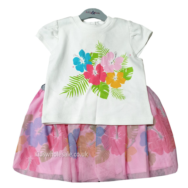 Floral Girls T-Shirt & Tutu Set 2-5 Years (P16823) - Kidswholesale.co.uk