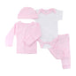 PREMATURE PINK 4 PIECE GARMENT SET (Tiny Baby: 3.5kg : 50-55cm) PR10-P - Kidswholesale.co.uk