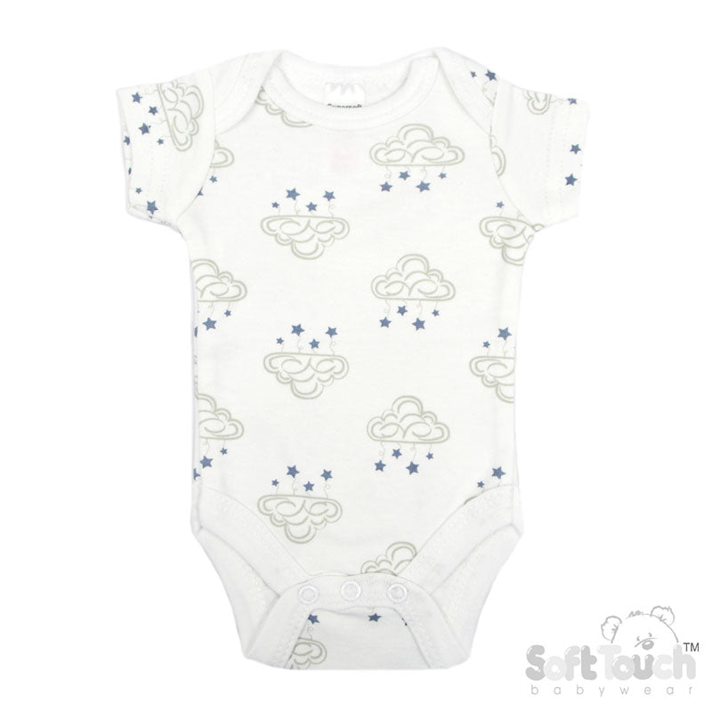 Tiny Baby Bodysuits With Grey Cloud Design (PK12) PR31-BS