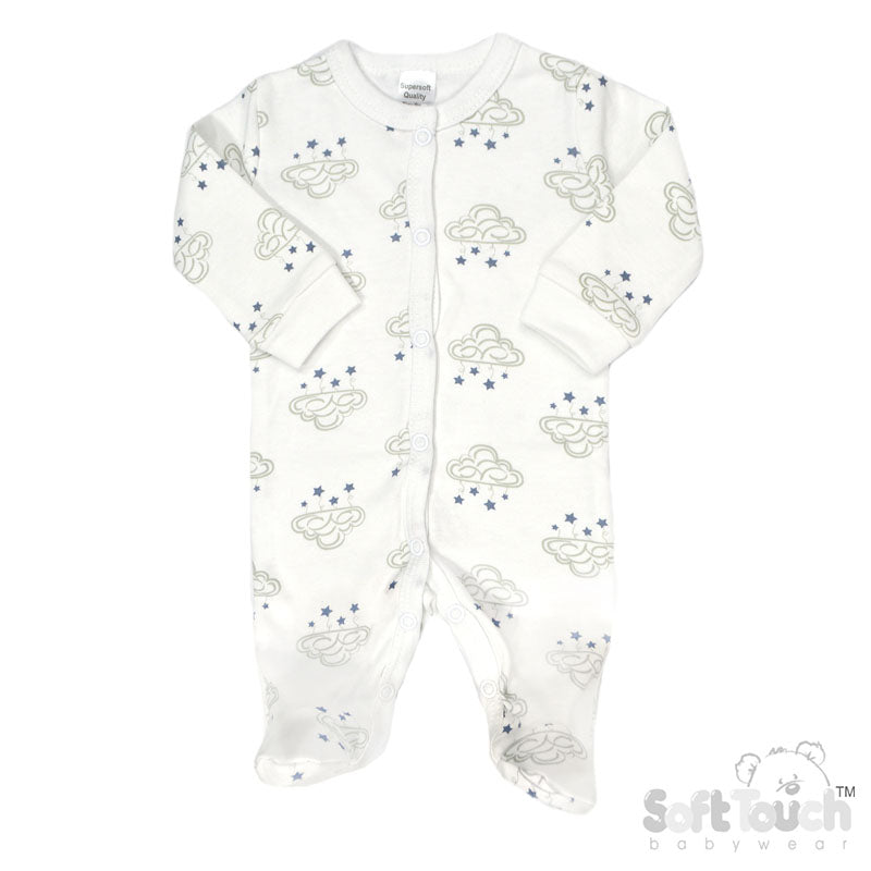 Tiny Baby Sleepsuits With Grey Cloud Design (PK12) PR31-SS