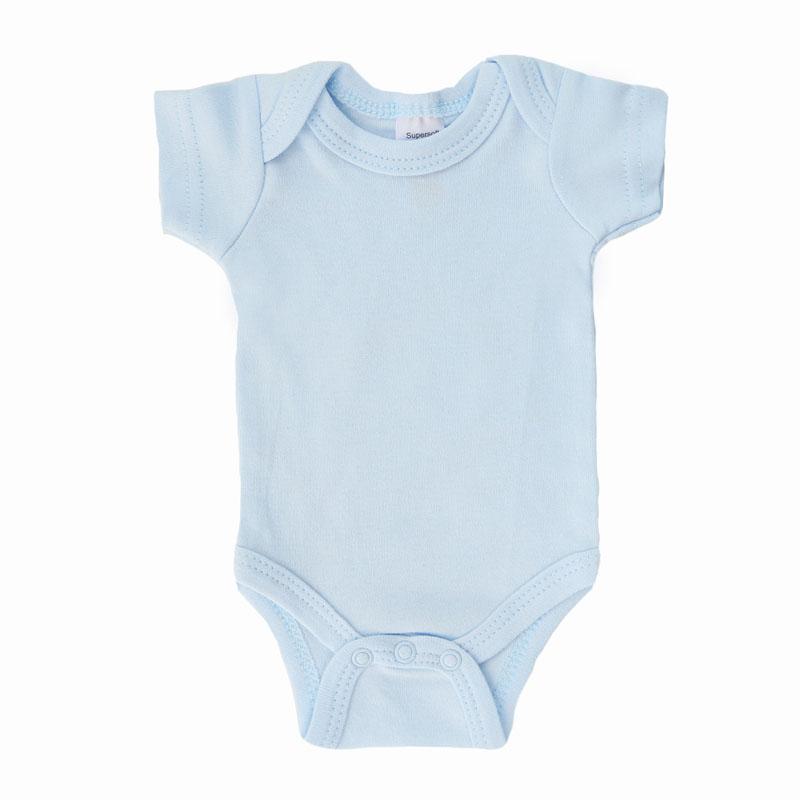PREMATURE BABY BODYSUIT - BLUE (Tiny Baby: 3.5kg : 50-55cm) PR4653-B - Kidswholesale.co.uk