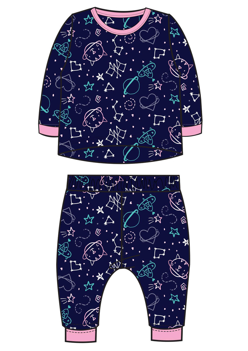 Girls Pyjama Set - Space/Stars (2-6yrs) (PK6) WF4871