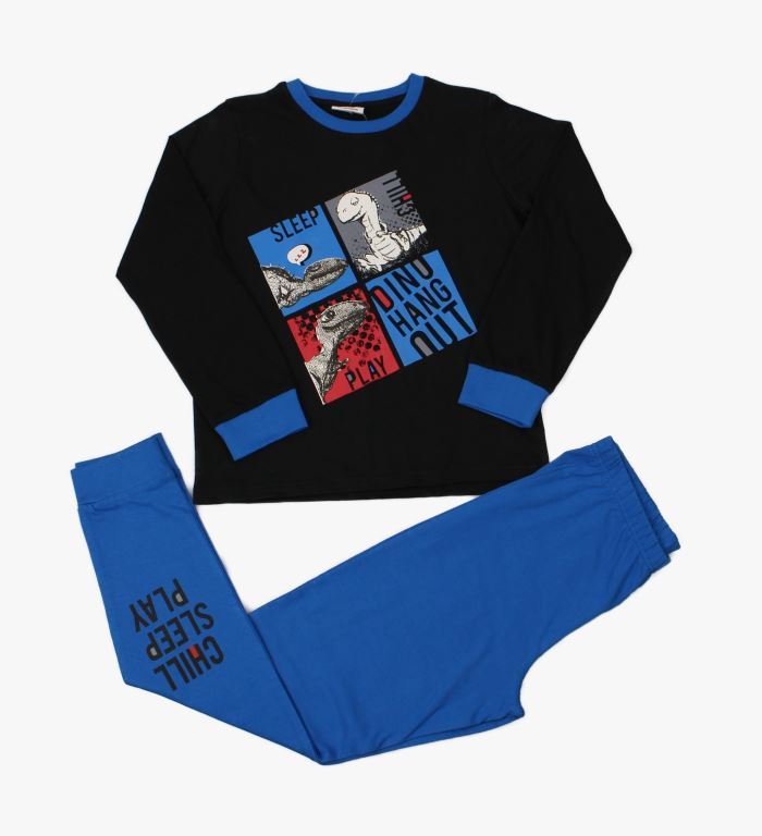 Boys Cotton Pyjama Set - ChillPlaySleep(7-12yrs) (PK6) WF6878