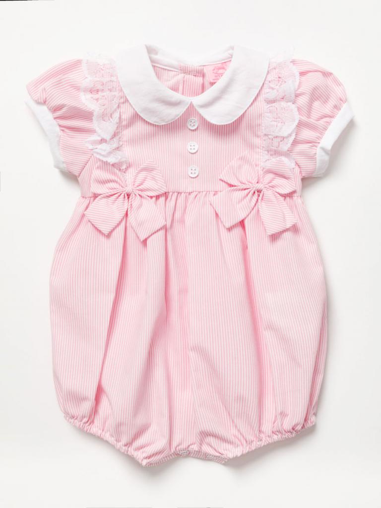 Baby Girls Romper - Stripes (0-9 Months) (PK6) B03987