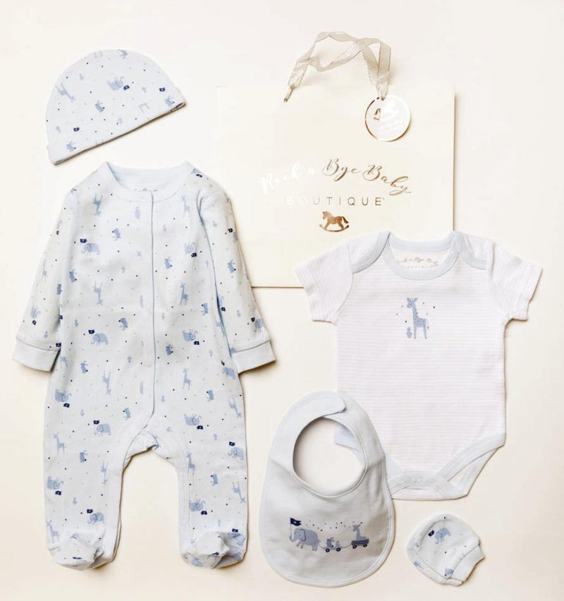 5pc Mesh Bag Gift Set - Blue Animals (NB-6 Months) (PK4) B03643