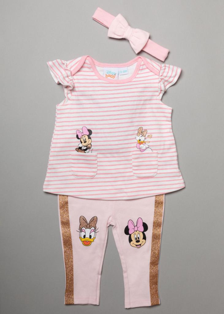 Girls 3 Piece Minnie & Daisy T shirt, Leggings & Headband Set (3-24 Months)-RBBT20634