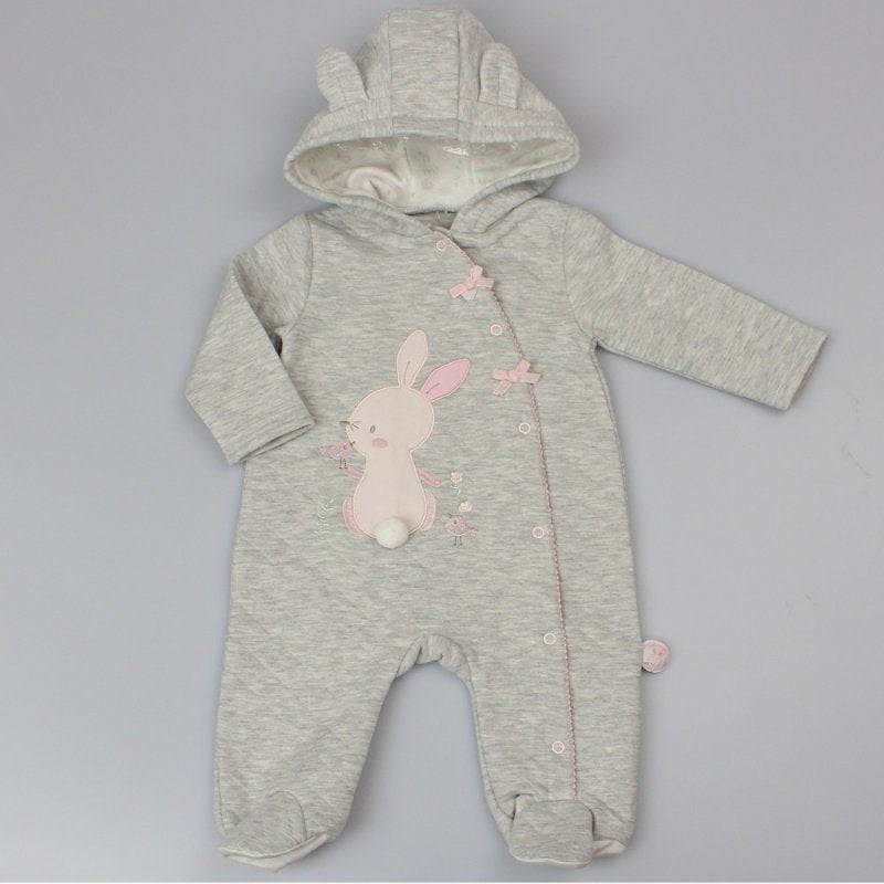 BABY GIRLS QUILTED ALL IN ONE - BUNNY (PK6) (0-9M) F12413