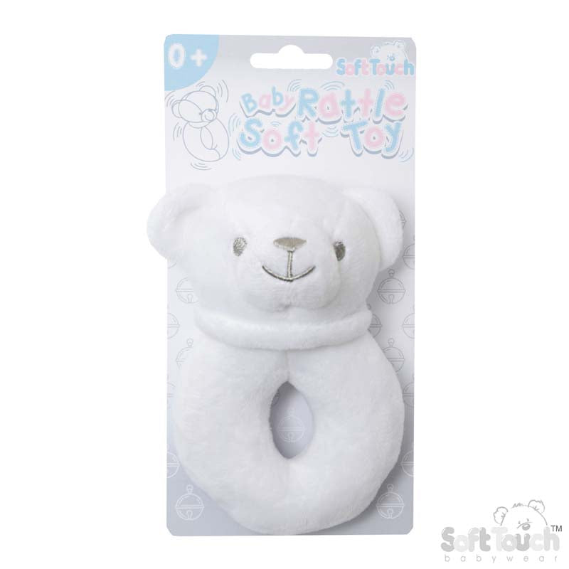 WHITE BEAR RATTLE (PK6) RT21-W