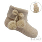 COFFEE POM POM ANKLE SOCKS (0-24 MONTHS) S10-CO