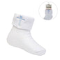 WHITE ANKLE SOCKS W/CROSS EMBROIDERY (0-12 Months) (PK12) S11-B