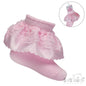 PINK ANKLE SOCKS W/ORGANZA LACE (0-12 Months) S340-P