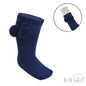 NAVY 'ELEGANCE' POM POM KNEE LENGTH SOCKS (0-24 MONTHS) S355-N