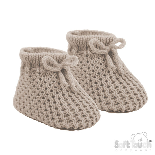 Coffee Acrylic Baby Bootees S401-COF