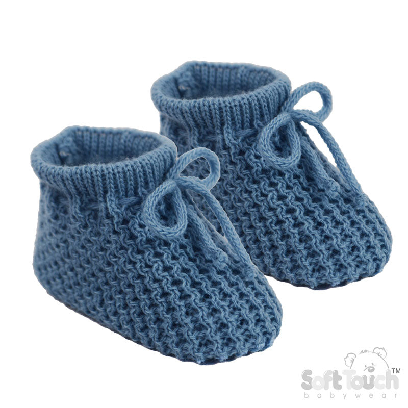 Dusty Blue Acrylic Baby Bootees S401DB