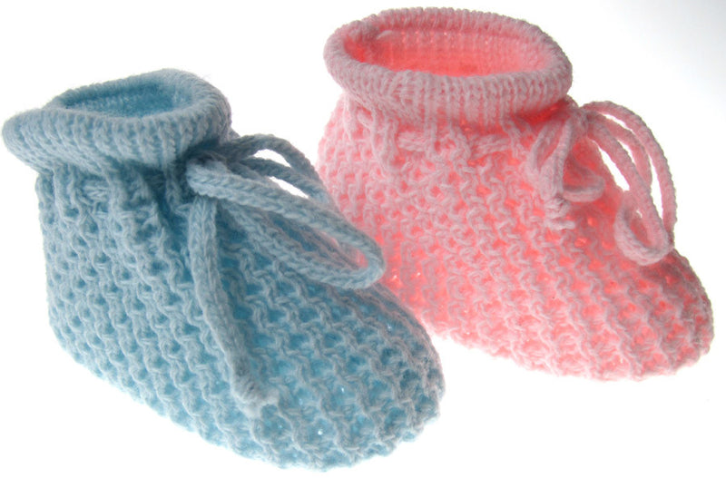 Pink/Blue Knitted Bootees