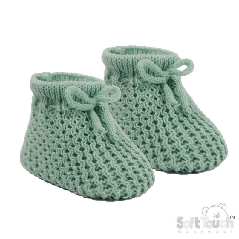 Sage Green Acrylic Baby Bootees S401-SG