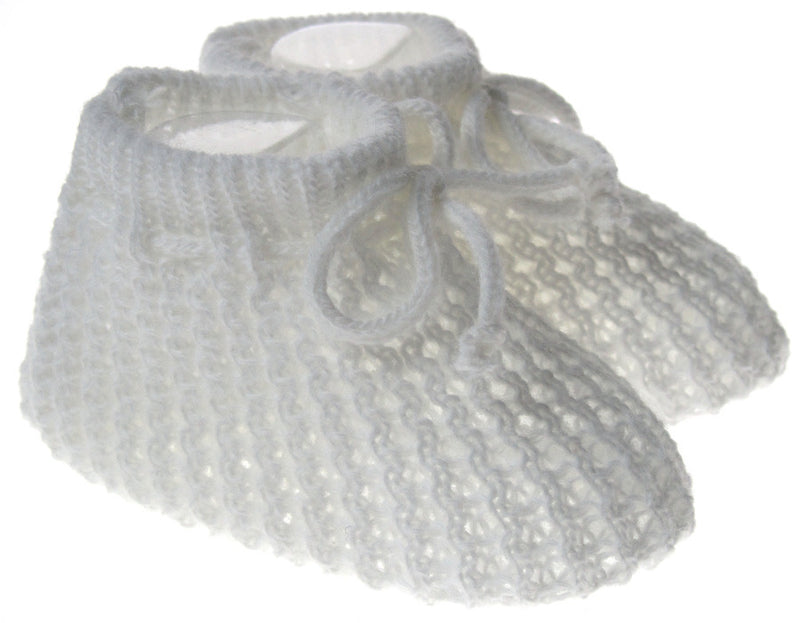 White Knitted Infant Bootees