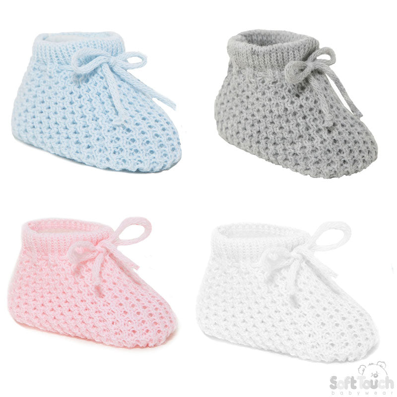ACRYLIC BABY BOOTEES (4 COLOURS) S401