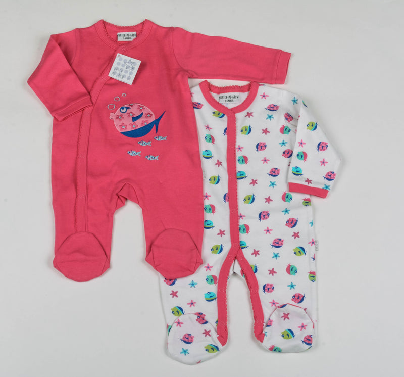 Baby 2pc Sleepsuit Set - Fishes - 0-9 Month (G1472) - Kidswholesale.co.uk
