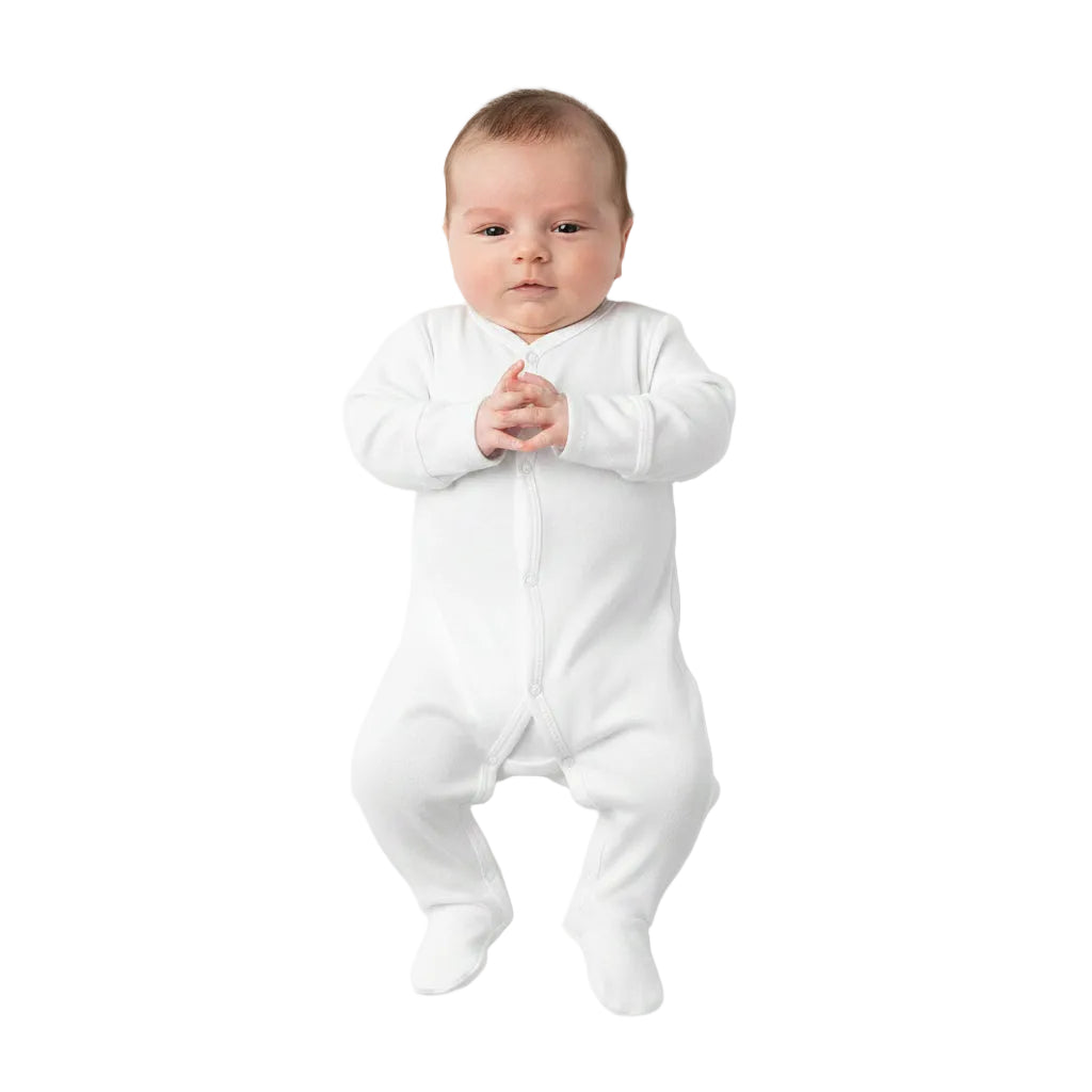 Infants Plain White Sleep Suit (0-3 Months) SS4660-W