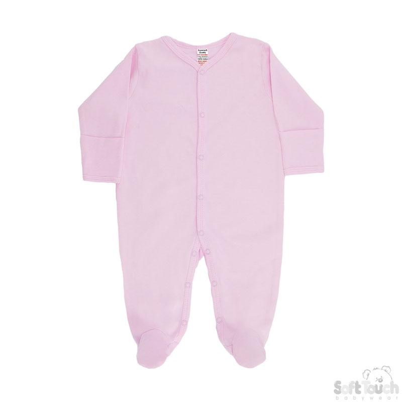 Plain Pink Sleep Suit (6-9 Months) SS4662-P - Kidswholesale.co.uk