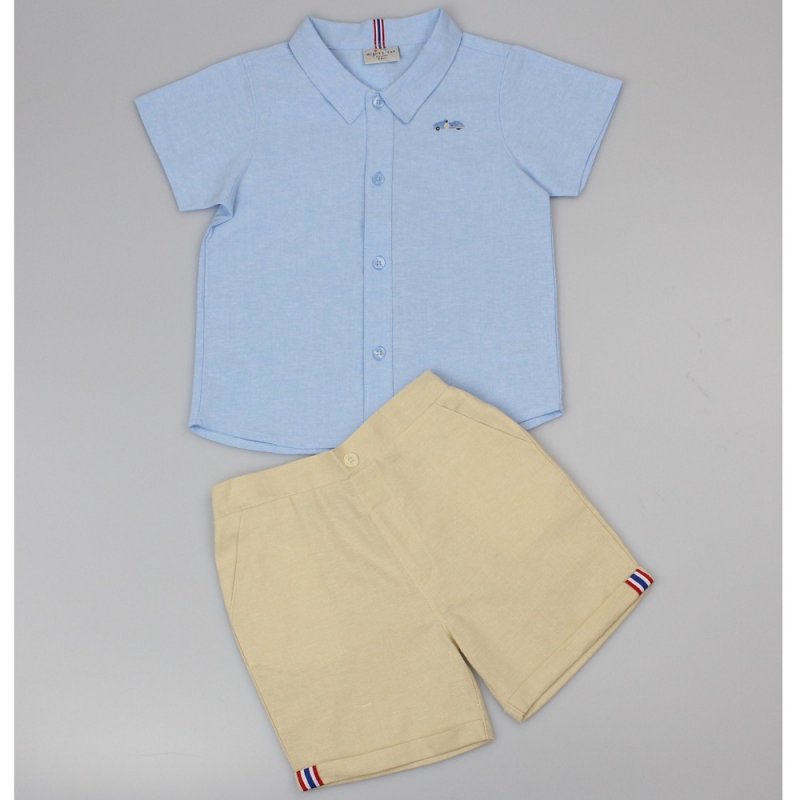 Infant Boys Solid Shirt & Chino Short Outfit (2-4 Years) (PK6) E33232( Available From 26/27March24)