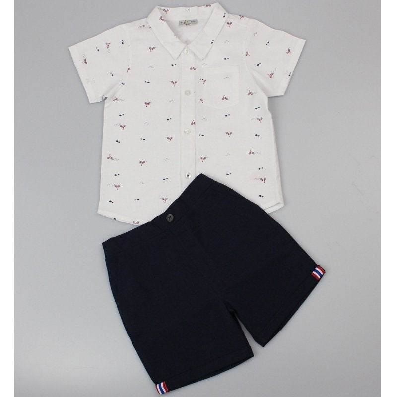 Infant Boys All Over Print Shirt & Chino short Outfit  (2-4 Years) (PK6) E33236 (Available From 26/27 March 24)