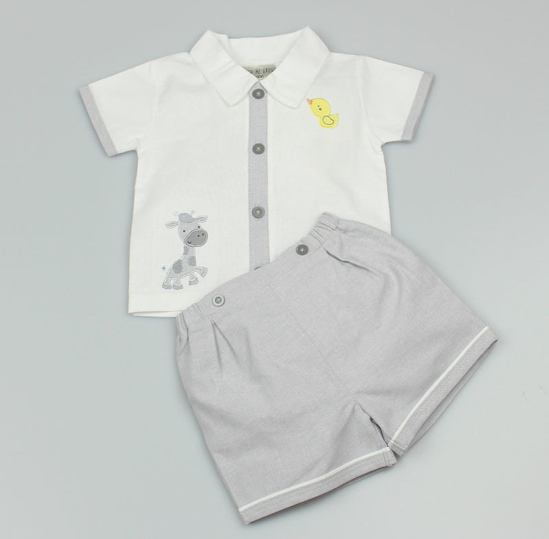 Boys Shirt & Shorts Giraffe (0-3-9 Months)-GF1055