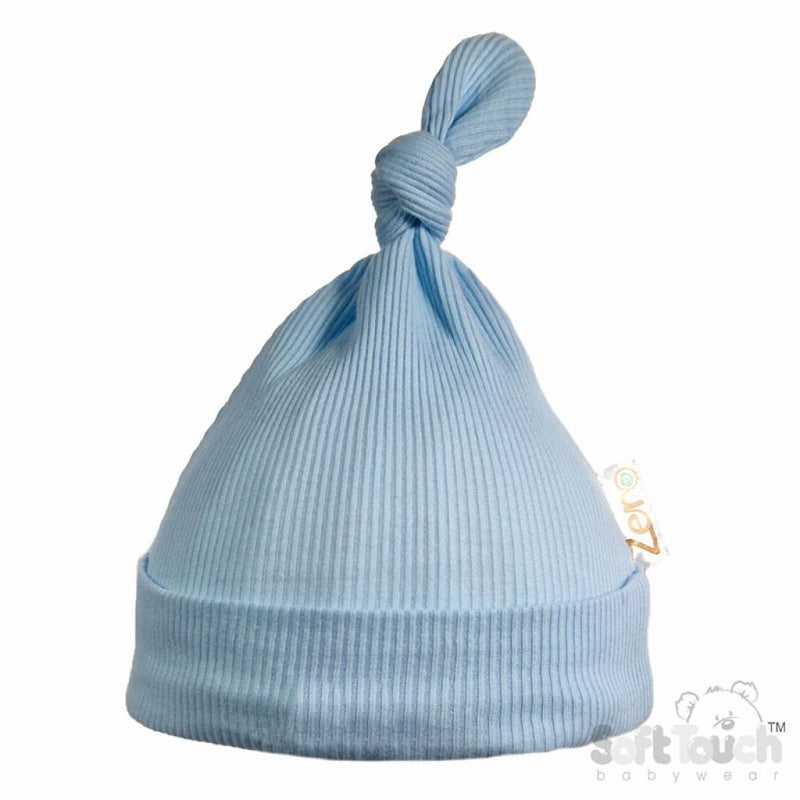 Blue Ribbed Hat (NB-6 Months) (PK6) H4500-B