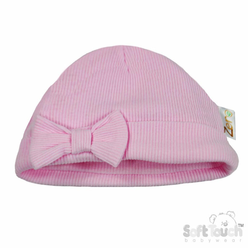 Pink Ribbed Hat (NB-6 Months) (PK6) H4500-P