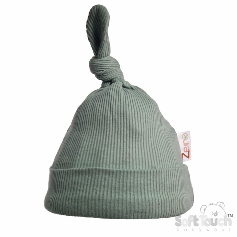 Sage Green Ribbed Hat (NB-6 Months) (PK6) H4500-SG knooty
