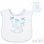 Velco Fastening Embroidered Bib - Blue Horse (33x22cm) (PK12) P3617-BP-B