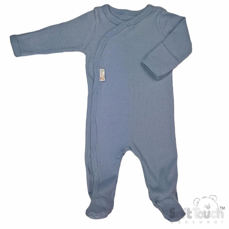 Baby Ribbed Sleepsuit - Dusty Blue (NB-3 Months) (PK6) SS4500-DB