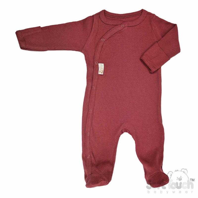 Baby Ribbed Sleepsuit - Deco Rose (NB-3 Months) (PK6) SS4500-DR
