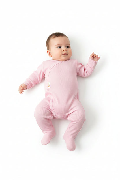 Baby Ribbed Sleepsuit - Pink (NB-3 Months) (PK6) SS4500-P
