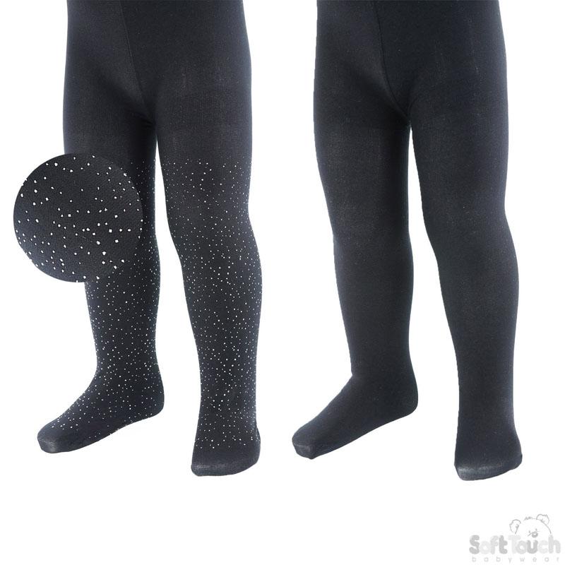 2 Pack Black Fashion Tights  (6-18 Months) T103-BLK-6-18