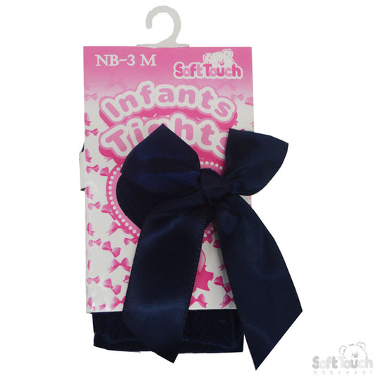 Tights W/Long Bow - Navy Chevron - (NB-24 Months) T120-N