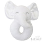 WHITE ELEPHANT RATTLE TOY (PK6) RT36-W