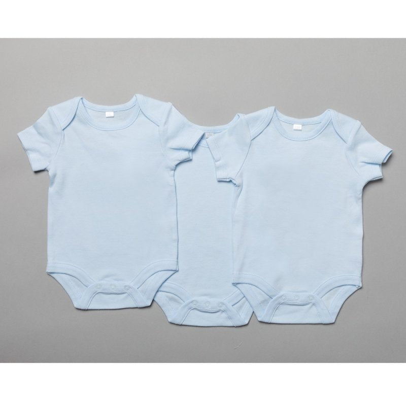 Triple Pack Plain Bodysuits - Blue (0-12 Months) (PK6) T20800