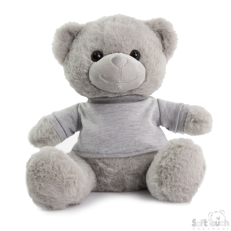 Grey Teddy Bear W/T Shirt -25 cm - TB325-G