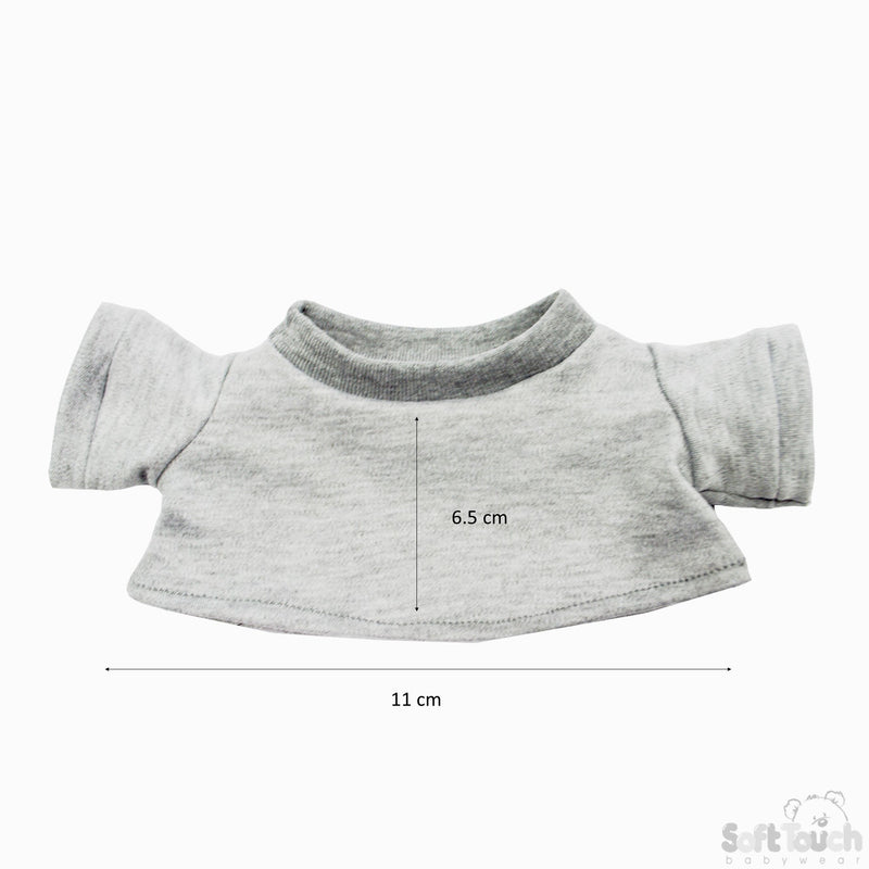 Grey Teddy Bear W/T Shirt -25 cm - TB325-G