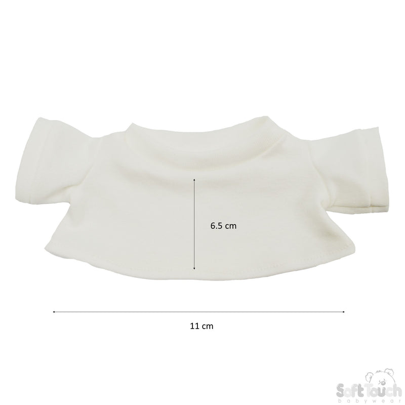 White Teddy Bear W/T Shirt -25cm - TB325-W