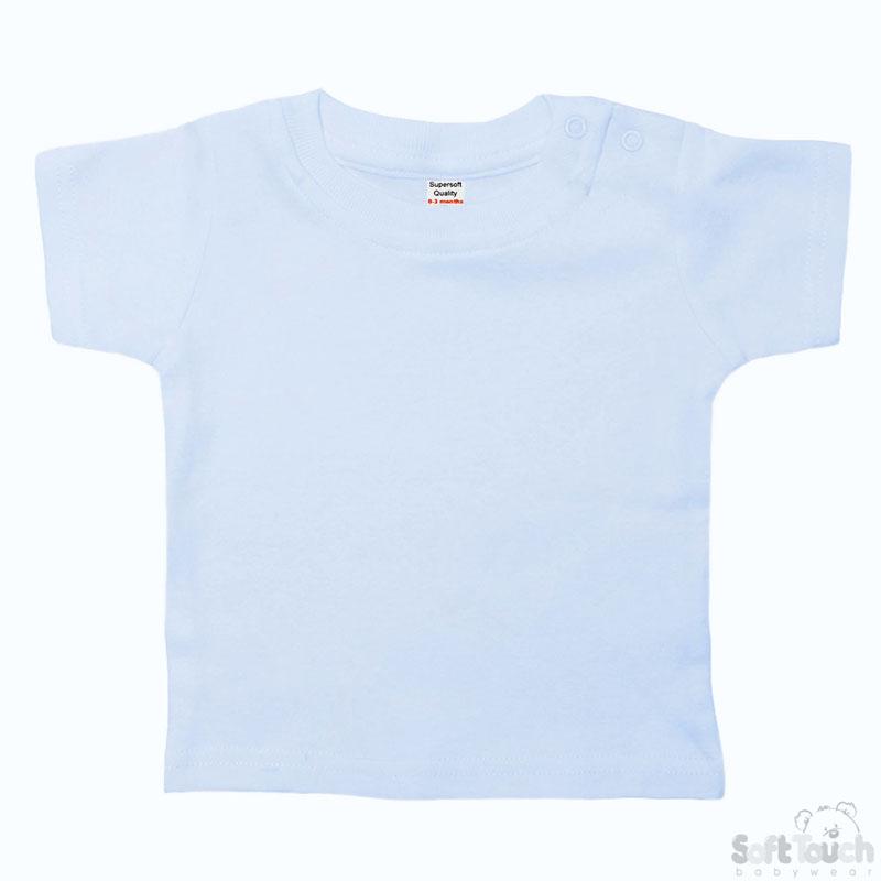 PLAIN BLUE TEE SHIRT (0-3 MONTHS) TS4653-B - Kidswholesale.co.uk